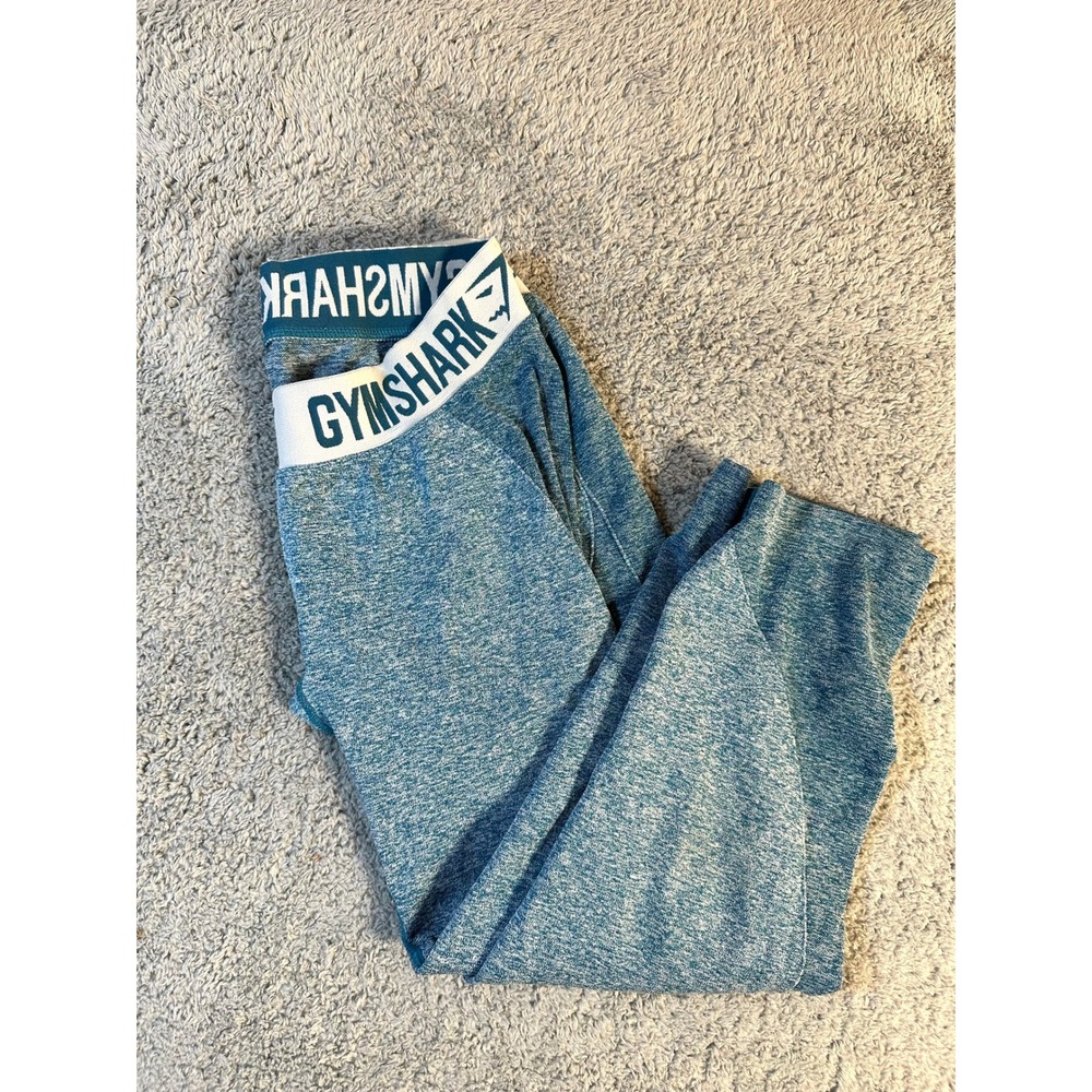 Gymshark Dry Capri cropped leggings green white elastic band athletic womens S